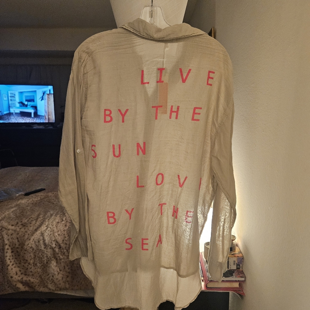 Beige Graphic Women's Shirt